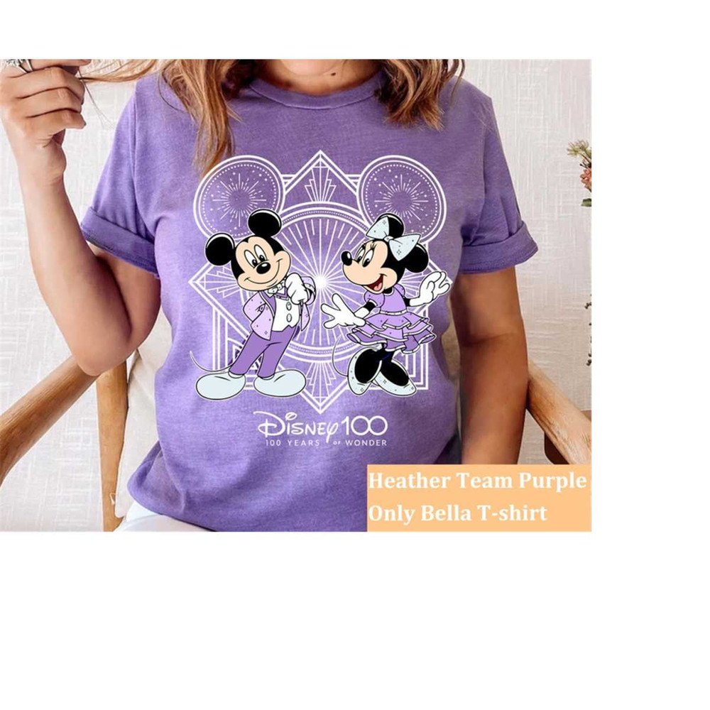 Retro Disney Mickey and Minnie Couple T-Shirt, Disney 100 Years of Wonder Tee,Disneyland 100th Anniversary Shirt, Disney.jpg
