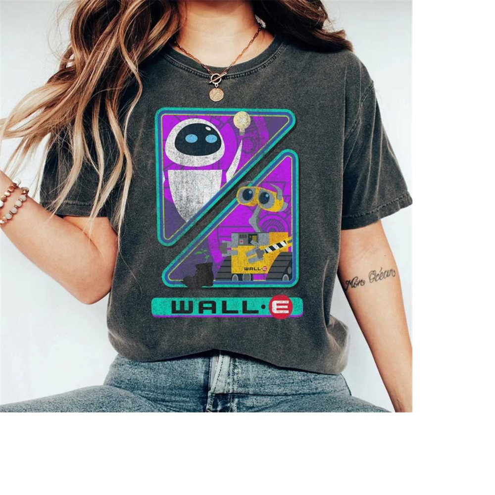 Retro Disney Pixar Wall-E Triangles And Eve Graphic T-Shirt, Disneyland Vacation, Unisex T-shirt Family Birthday Gift Ad.jpg