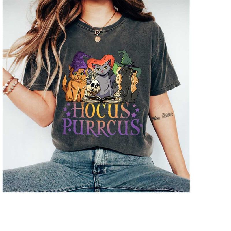 Retro Hocus Purrcus Halloween Witch Cats Shirt, Cat Halloween Shirt, Hocus Pocus Shirt, Disneyworld Halloween 2023 Match.jpg