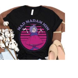 retro mad madam mim shirt, coffee sword in the stone comic shirt, magic kingdom tee, disneyland family matching shirts,