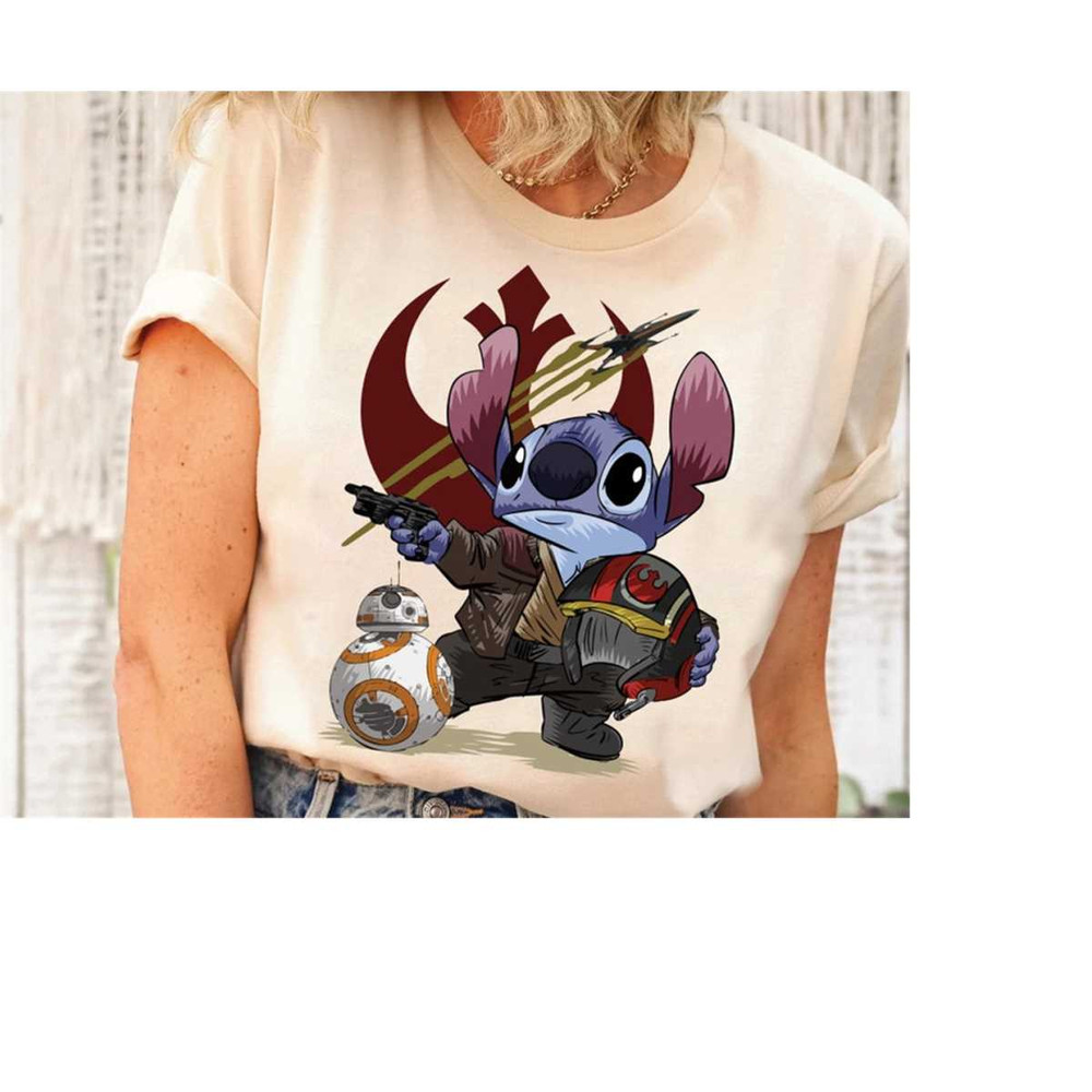Retro Stitch Obi Wan BB-8 Costume Shirt, Disney Stitch Star Wars Tee, Animal Kingdom, Magic Kingdom Shirt, Disneyland Fa 1.jpg