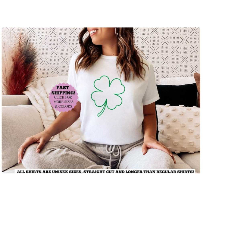 Shamrock Clover Shirt, Minimalist Shamrock Shirt, Irish Shirt Women, Cute Irish Shirt, Irish Girlfriend Gift, St Patrick 2.jpg