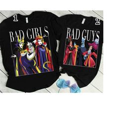 disney villains bad girls bad guys group shot painted graphic, villains disneyland family trip vacation gift unisex adul