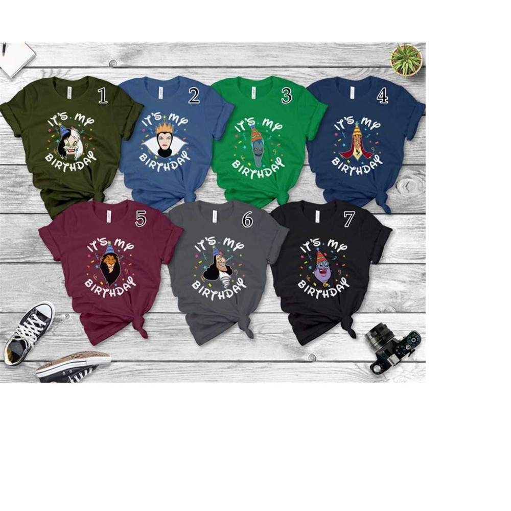 Disney Villains It's My Birthday T-Shirt,Ursula Cruella Evil Queen Maleficent Hades Jafar Captain Hook Scar Birthday Shi.jpg