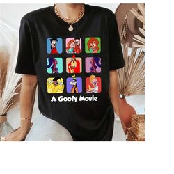 disney vintage retro 90s a goofy movie shirt, disney characters shirt max goofy roxanne powerline, disneyland vacation,f