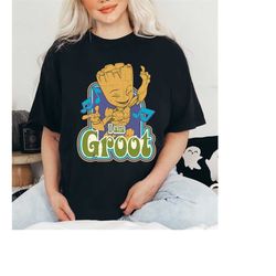marvel guardians of the galaxy i am groot vintage music tshirt retro marvel comic shirt, marvel comic book shirt, wdw m