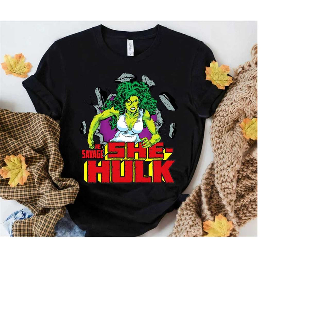 Marvel The Savage She-Hulk Retro Comic T-Shirt, Marvel Superhero Tee, Magic Kingdom Disneyland Trip Gifts Unisex Adult S.jpg