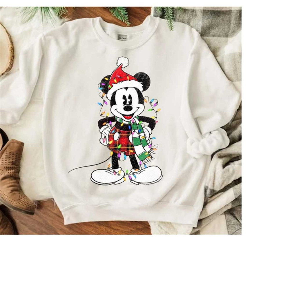 Mickey Mouse Pose Christmas Lights Shirt, Mickeys Very Merry Christmas Party Shirt, Disneyland Holiday Vacation Gift, Di 1.jpg