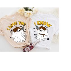 princess leia han solo boo i love you i know shirt, star wars halloween couple matching tshirt, disney mickeys not so