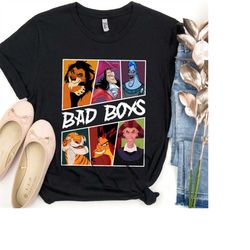 retro 90s bad boys villains shirt, jafar, captain hook, hades, scar, shere khan, claude frollo, disney birthday, disneyl