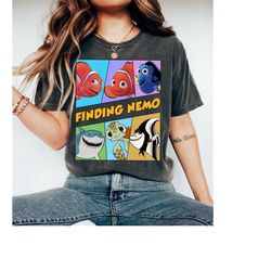 retro 90s disney finding nemo group characters shirt, nemo, dory, marlin, squirt shirt, disney matching family shirt, wd