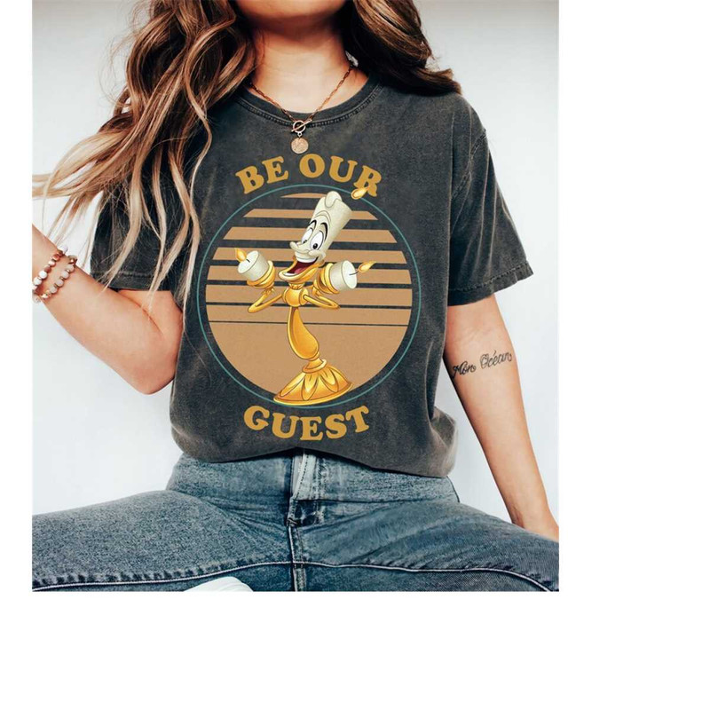 Retro 90s Disney Lumiere Be Our Guest Shirt, Retro Disney Beauty and The Beast Shirt, Disney Matching Family Shirt, WDW.jpg