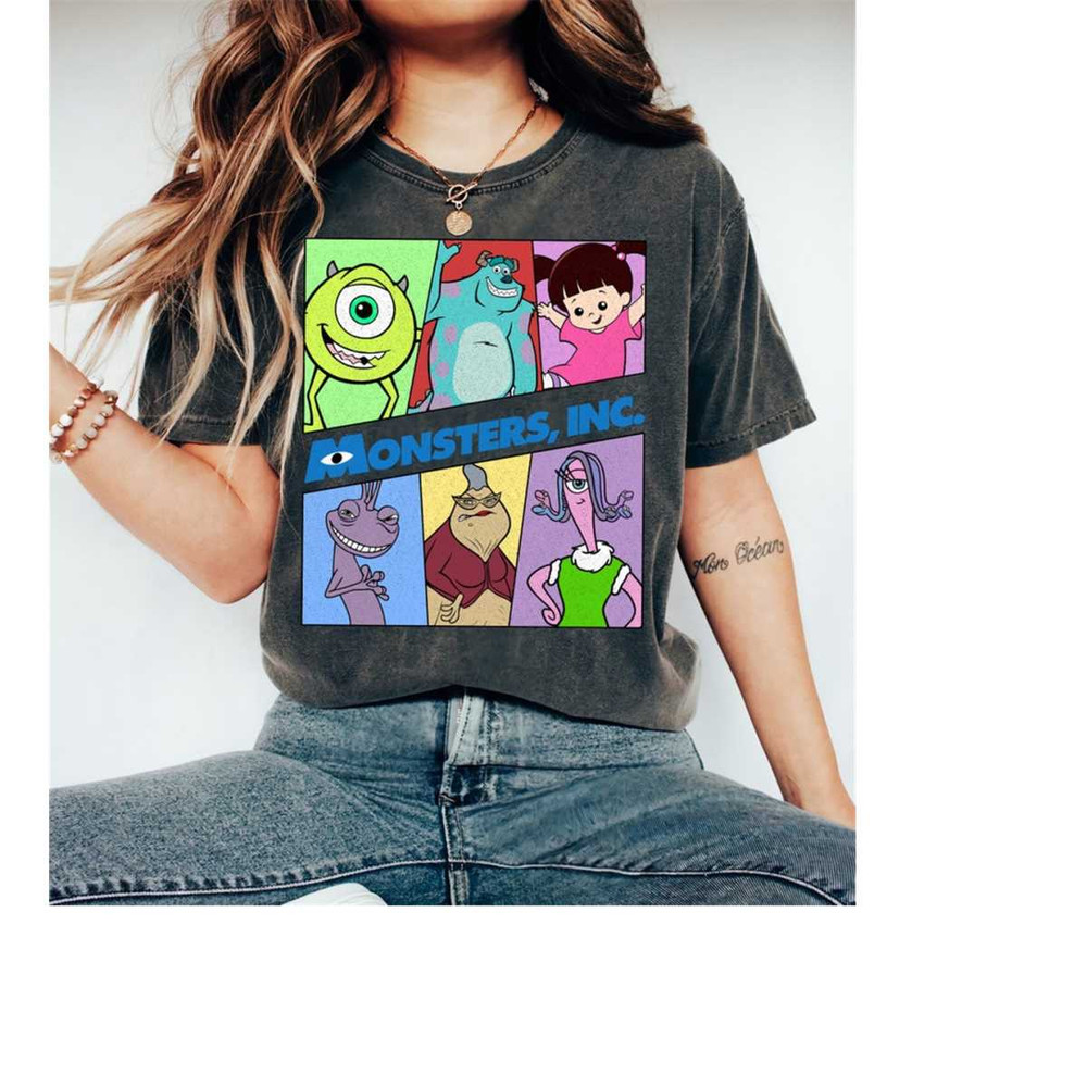 Retro 90s Disney Monsters Inc Shirt, Mike Wazowski,Roz,James P. Sullivan,Henry J. Waternoose,Randall Boggs,Boo,Celia Mae 1.jpg