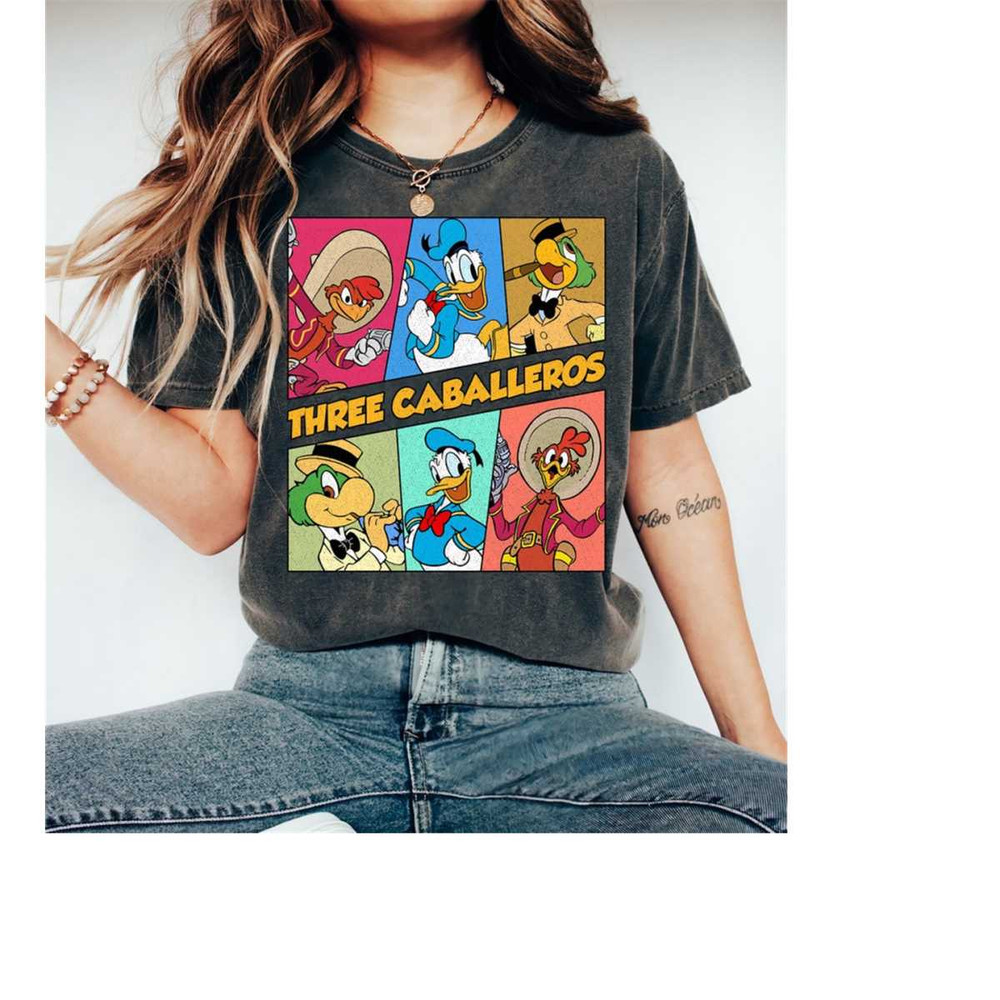 Retro 90s Vintage Disney Three Caballeros Characters Shirt, Donald Duck, Panchito Pistoles, Jose Carioca, Matching Famil.jpg