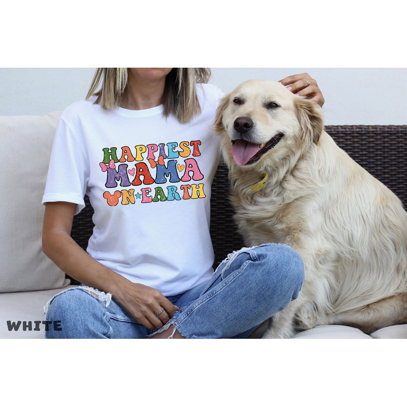 Happiest Mama On Earth T-Shirt, Matching Mouse Ears Shirts, Colorful Family Trip Shirts, Shirts For Mom, Mothers Day Gift Plus Size Outfit.jpg