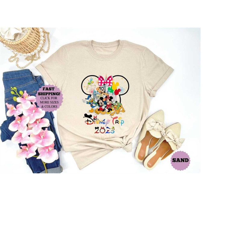 2023 Disney Trip T-Shirt, Adults Kids Disneyland Disneyworld Trip Shirt, Minnie Mickey Matching Family Disney Trip Tees, 1.jpg