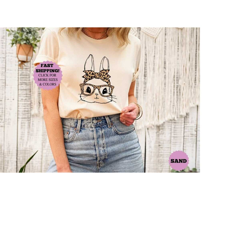 Bunny With Leopard Glasses Shirt, Easter Shirt,Ladies Easter Bunny shirt,Easter Bunny Shirt,Easter Shirts For Women,Bunn.jpg