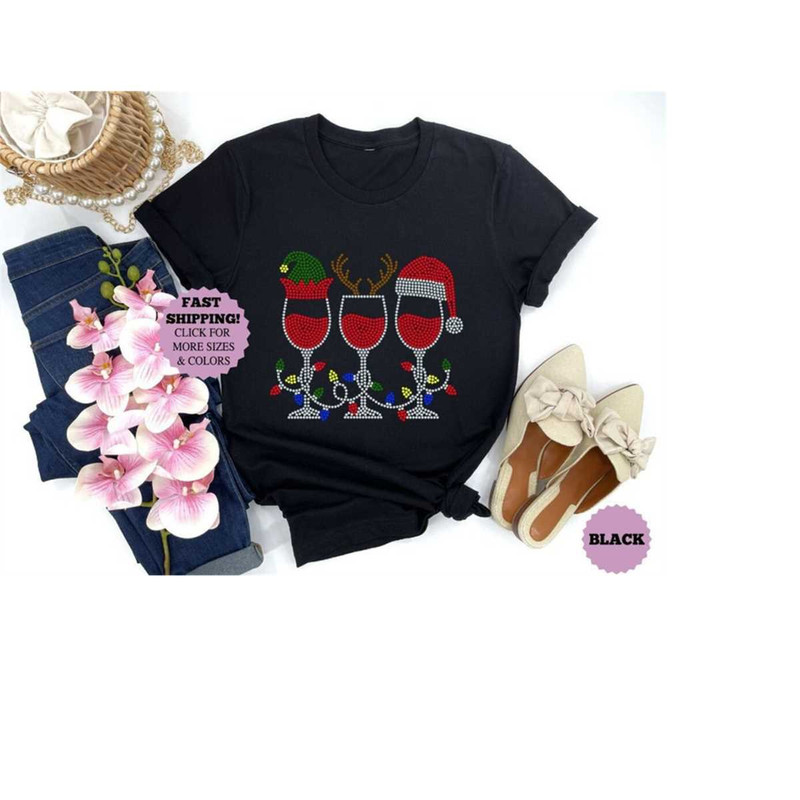 Christmas Elf Deer Santa Wine Bling look Shirt, Christmas Wine Bling look Shirt, Christmas Santa Bling look Shirt,Santa.jpg