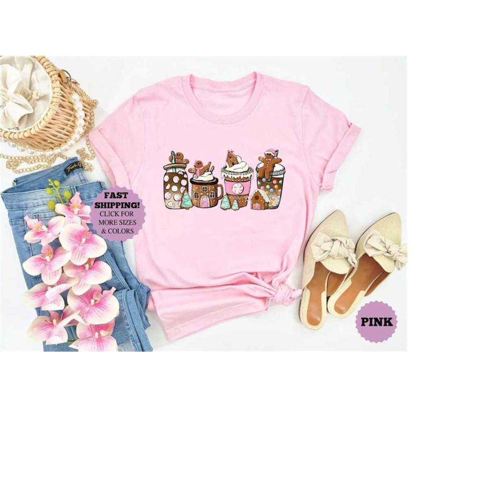 Christmas Gingerbread Coffee Shirt, Christmas coffee Tee, Coffee Gift, Christmas Latte Tee, Winter Coffee Sweatshirt, Xm.jpg