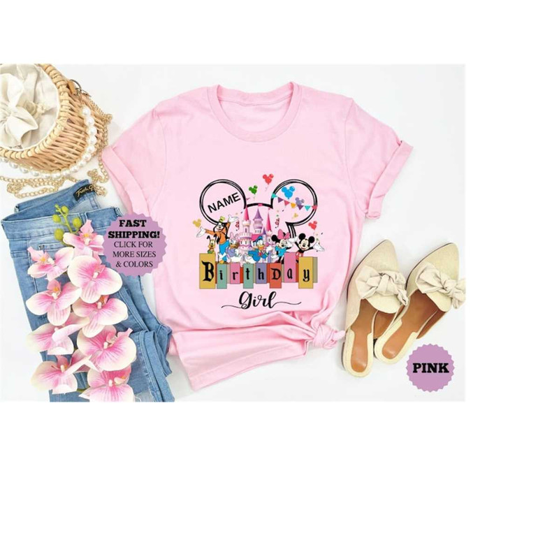 Disney Birthday Girl Shirt, Custom Disney Birthday Girl Tee, Disney Princess Birthday Tee, Family Birthday Vacation Tee,.jpg