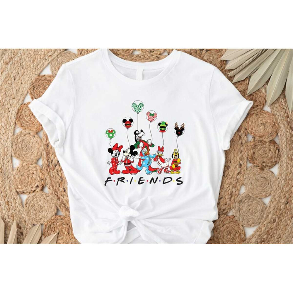 Disney Christmas Friends Tshirt, Christmas Balloon Sweatshirt, Mickey Ear Christmas Hoody, Trendy Christmas Shirt.jpg
