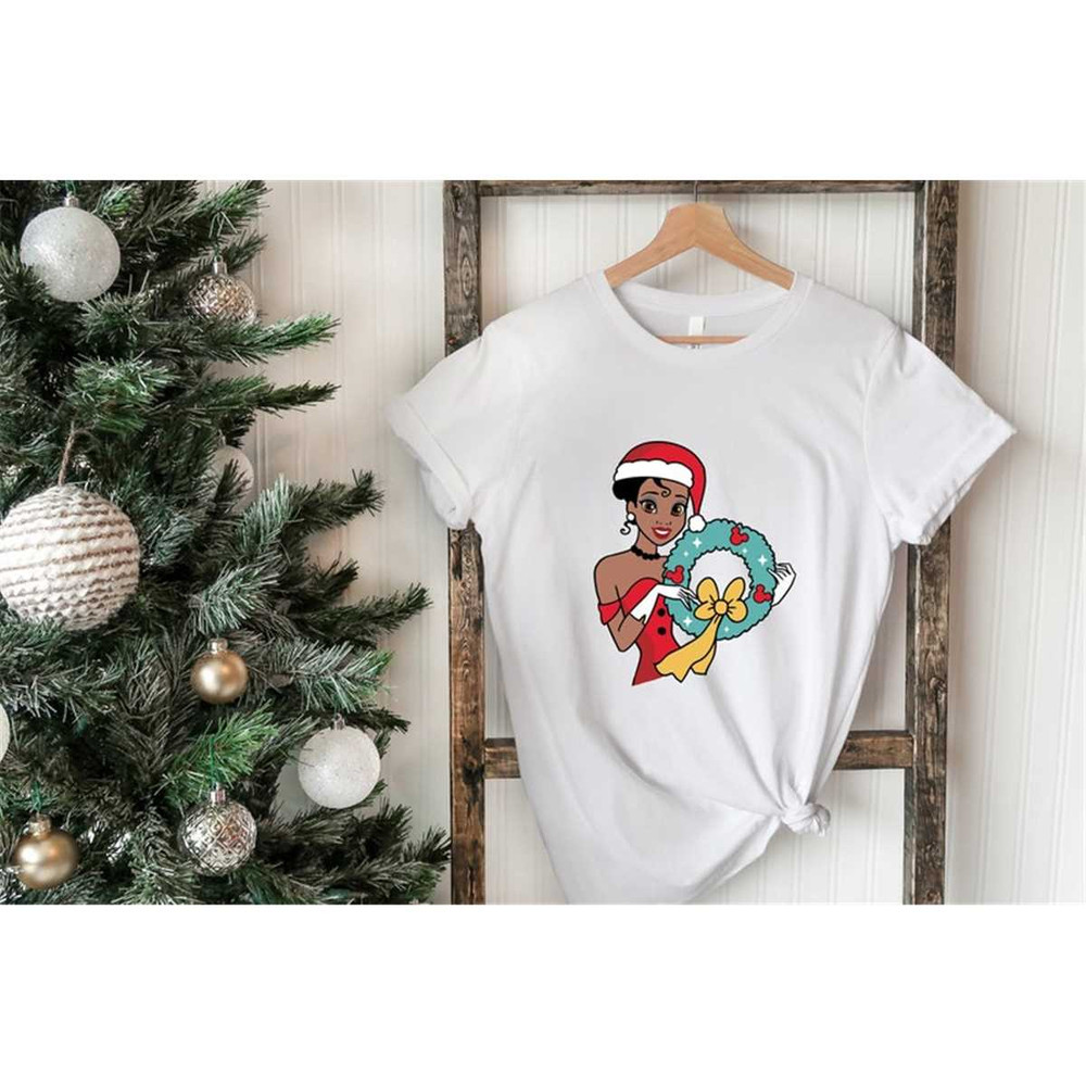 Disney Christmas Shirt, Princess Tiana, Disney Princess, Kids Christmas shirt, Disney Castle, Mickey Ears, Disney World.jpg