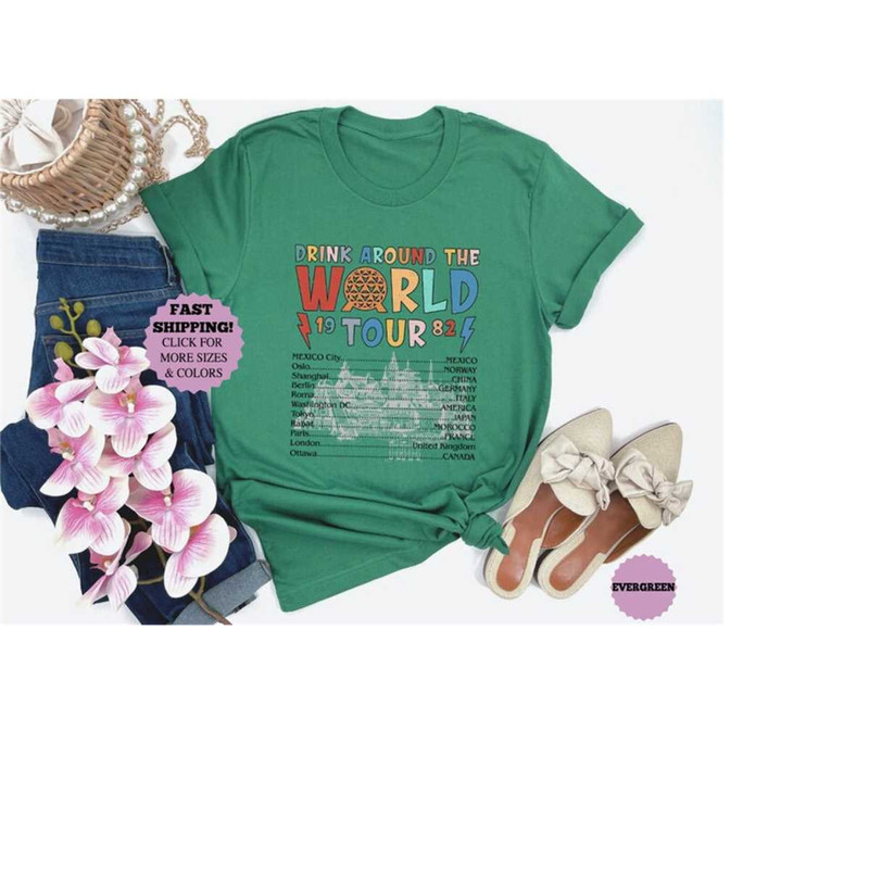 Disney Epcot World Tour Shirt, Retro Disney Epcot Shirt, Mickey And Friends, Epcot Center 1982 Shirt, Drinking Around Th.jpg