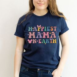 happiest mama and mini on earth t-shirt, mama mini shirt, mouse ears park family trip shirt, mothers day mom daughter sh