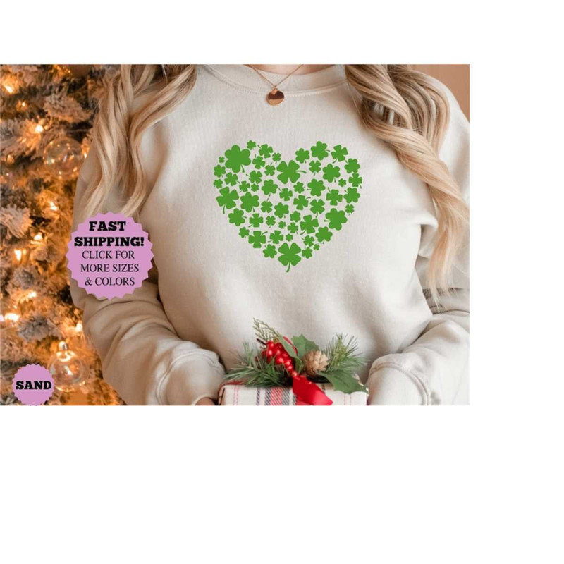 Shamrock Heart Shirt for St Patricks Day, Shamrock Shirt for Women, Heart Shamrock T-shirt, Heart Shamrock T Shirt for S 1.jpg
