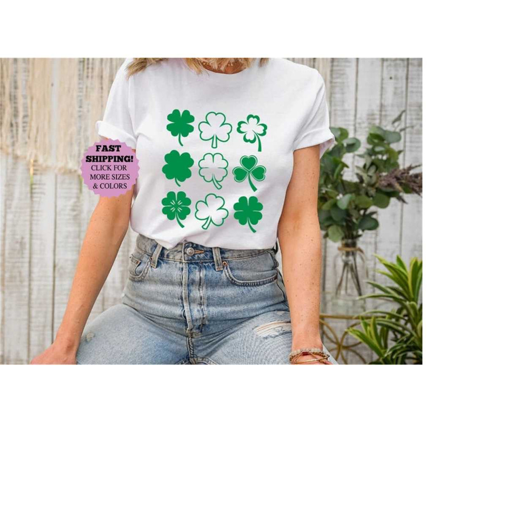 Shamrocks St. Patrick's Day t-shirt, Shamrock t-shirt, Shamrock unisex shirt, women st paddy's day t-shirt, Lucky t-shir.jpg