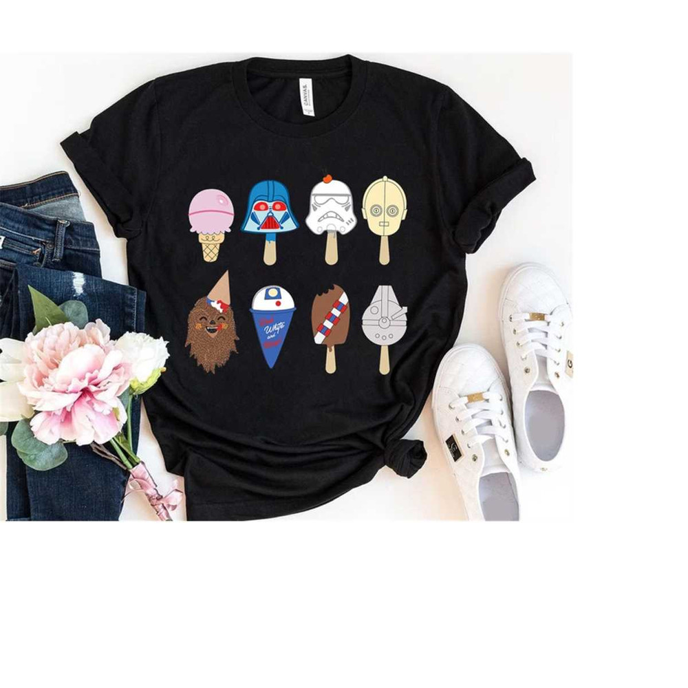 Star Wars Characters as Nostalgic Ice Cream T-Shirt, Star Wars Fan Gifts Tee, Disneyland Family Vacation Trip, Disney Fa 1.jpg