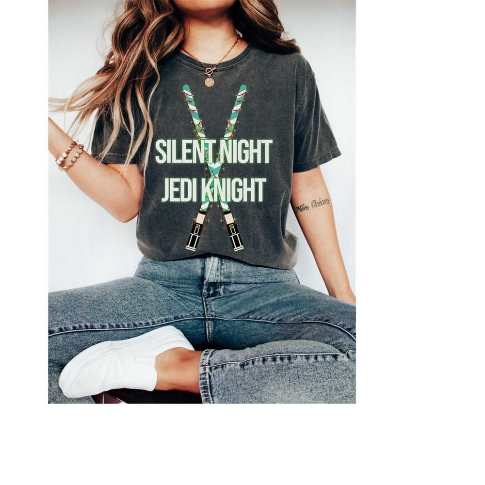 Star Wars Christmas Silent Night Jedi Knight Lightsabers T-Shirt, Star Wars Disneyland Christmas Holiday Shirt, Christma 1.jpg
