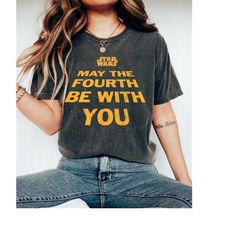 star wars may the fourth be with you tilted logo poster tshirt, star wars fan gift, disneyland trip vacation gift, magi