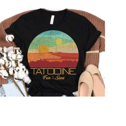 star wars tatooine postcard tshirt, retro 90s star wars mos eisley cantina shirt, tatooine sunset tshirt, galaxys edg