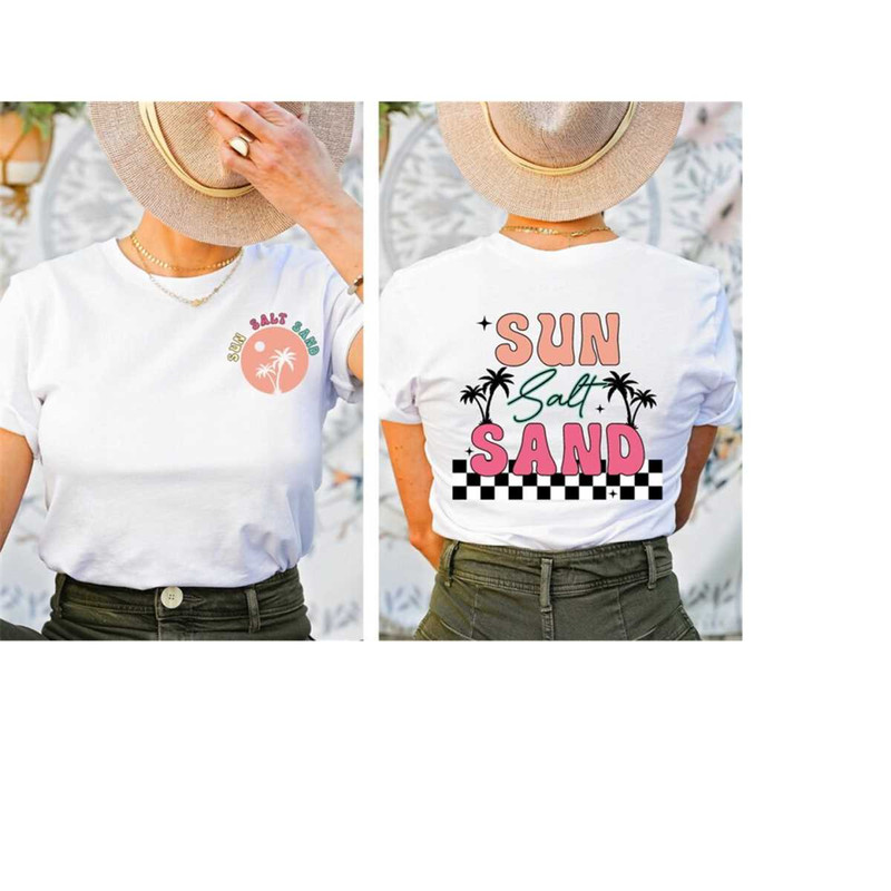 Sun Sand Salt Beach Shirt, Retro Summer Tee, Unisex Trendy Beach Shirts, Summer Vacation Tee, Holiday Tee, Sun Salt San.jpg