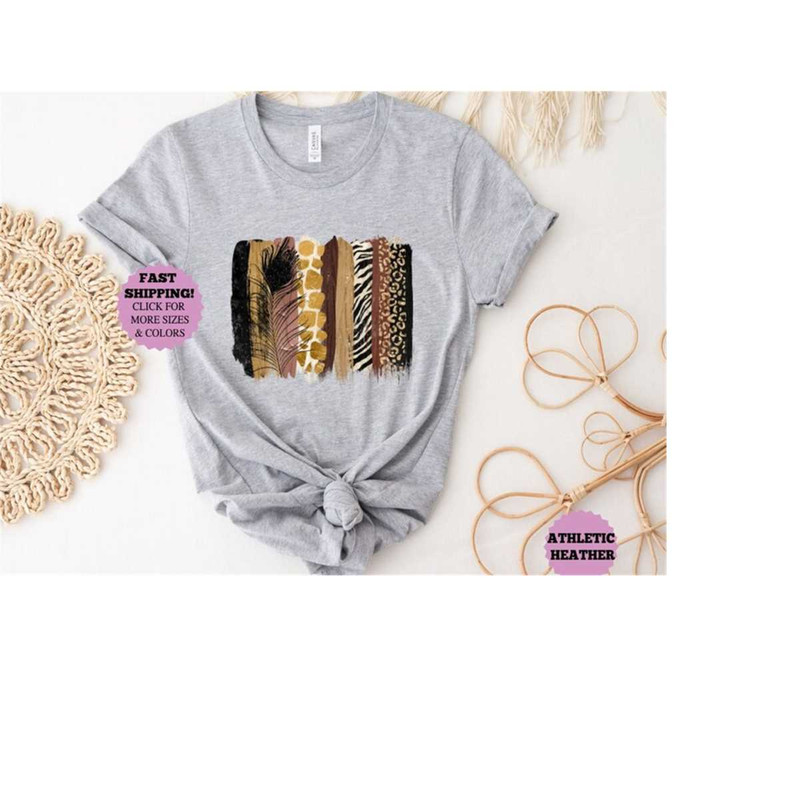 Unique Safari Brush Strokes with Black Feather, Animal Kingdom Safari Tee, Animal Print Tee ,Unisex Safari shirt, Disney.jpg
