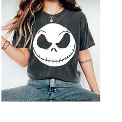 vintage disney the nightmare before christmas jack skellington big face tshirt, jack skellington shirt, disneyland hall