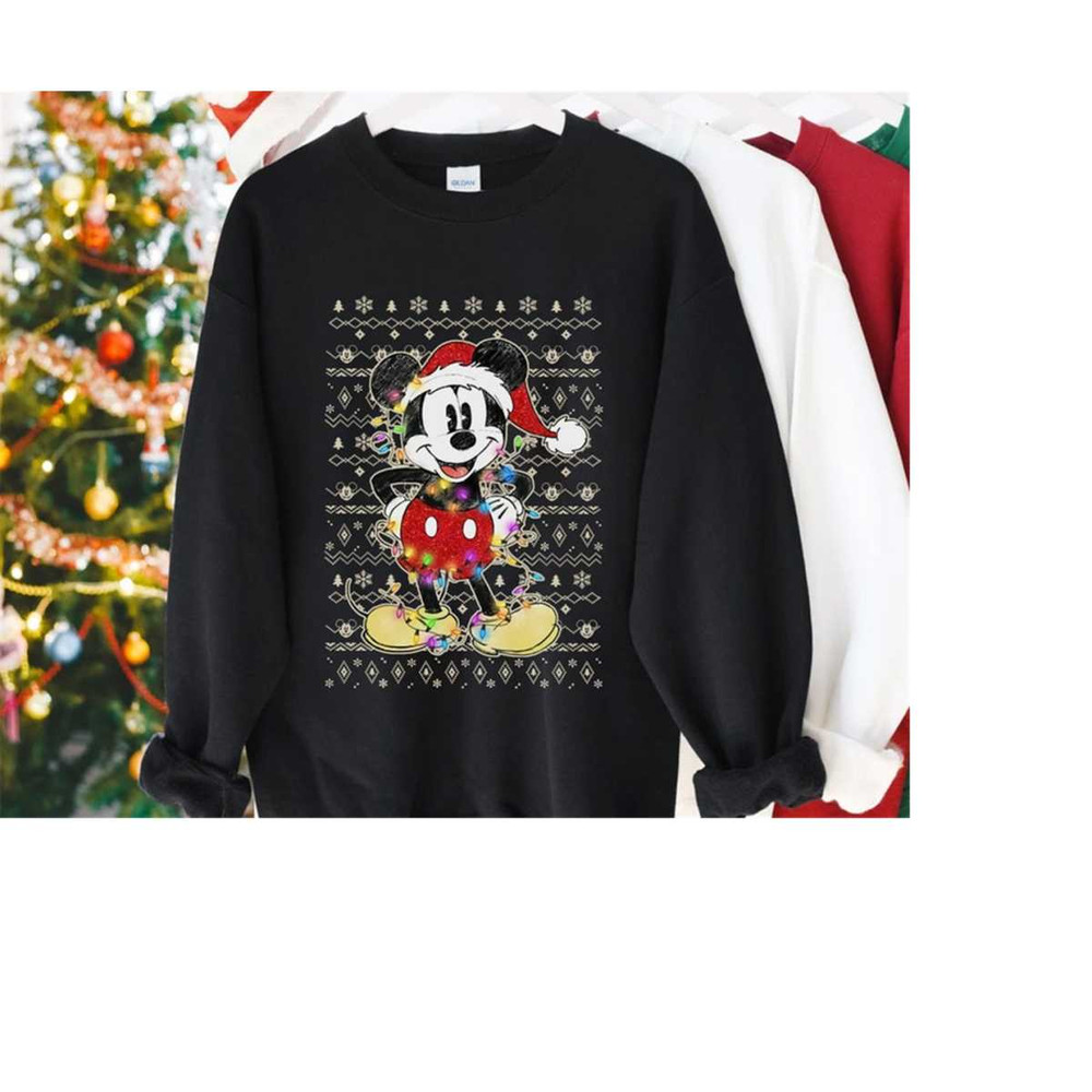 Vintage Mickey Mouse Christmas Lights Ugly Sweater Sweatshirt, Mickey's Very Merry Xmas 2023 T-shirt, Disneyland Christm.jpg