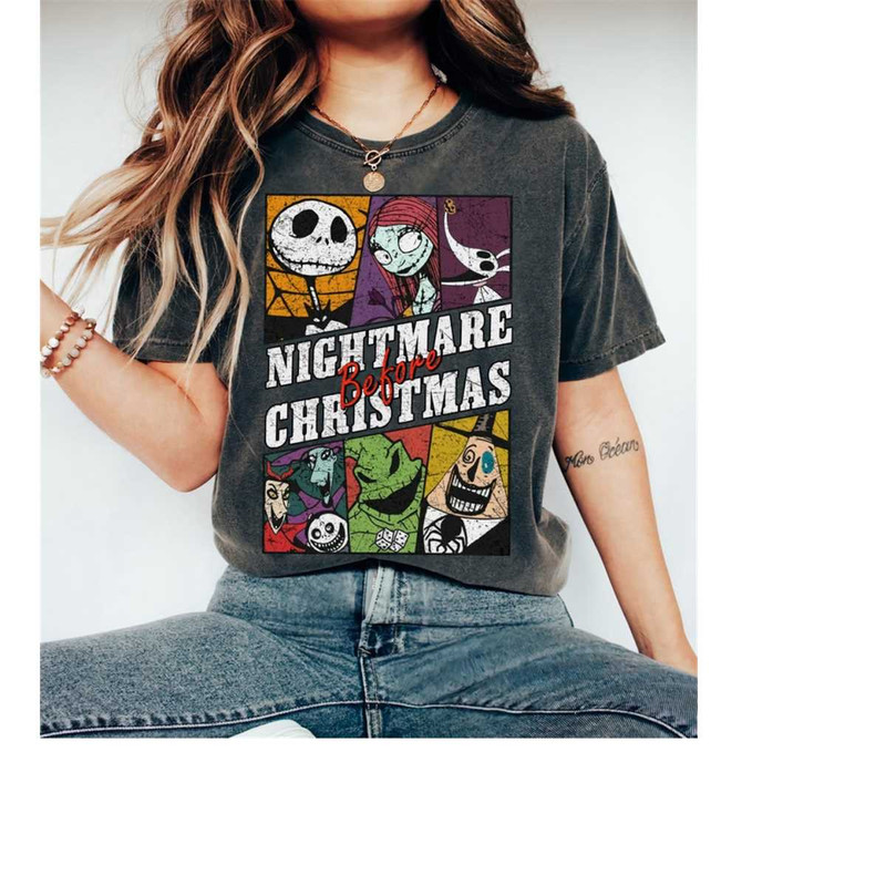 Vintage The Nightmare Before Christmas Characters T-shirt, Jack Skellington Shirt, Sally, Oogie Boogie Tee, Disneyland H 1.jpg