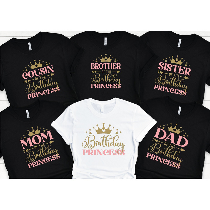 Birthday Princess Family Matching Shirt, Princess Birthday Shirts, Kids Birthday Party Gift, M325.jpg