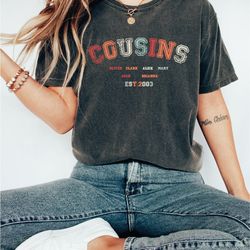 cousin crew shirt with custom names, retro cousin shirt, matching cousin tee, cousin gift, retro cousin crew shirts, fam