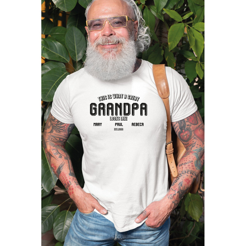 Great Grandpa Shirt, Custom Kids Names Grandad Tshirt, Grandfather Day Shirts, Grandpa Gift, Personalized Tee, Father's Day Gift,A011.jpg