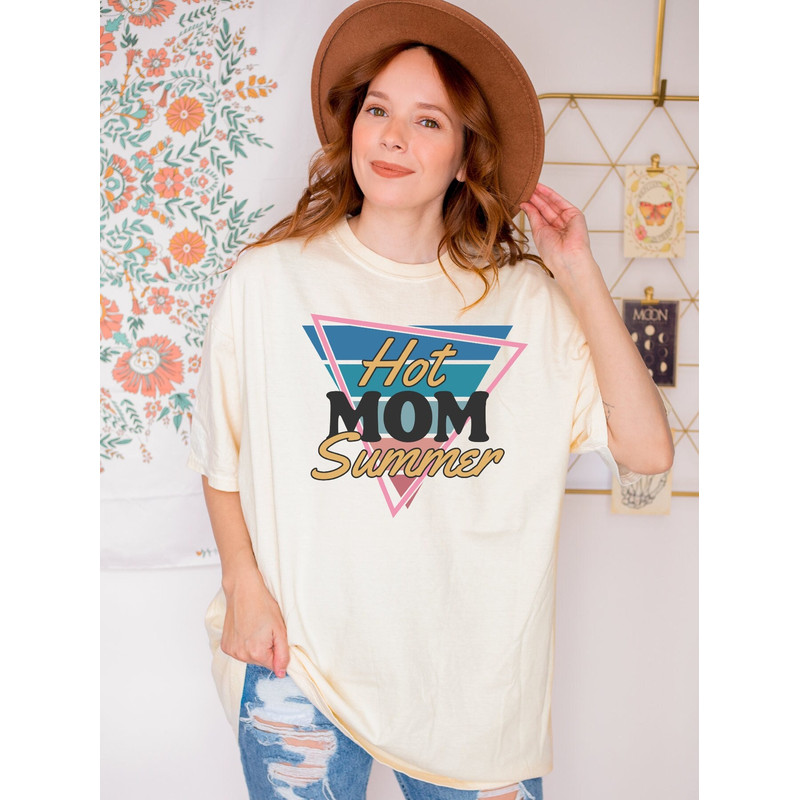Hot Mom Summer Shirt, Retro Summer Shirt, Mom Summer Shirt, Comfort Colors Shirt, Gift For Mom, Funny Hot Mom Tee, Boho Summer Shirt, A674.jpg