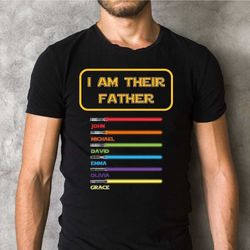 i am their father personalized shirt, dad gift tshirt, fathers day, daddy t-shirt, custom shirt with lightsabers, a043