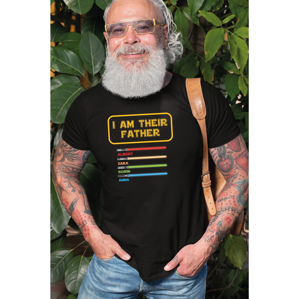 I Am Their Father Personalized Shirt, Dad Gift Tshirt, Fathers Day, Daddy T-Shirt, Custom Shirt With Lightsabers,A043.jpg