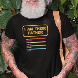 i am their father personalized shirt, dad gift tshirt, fathers day, daddy t-shirt, custom shirt with lightsabers,a043
