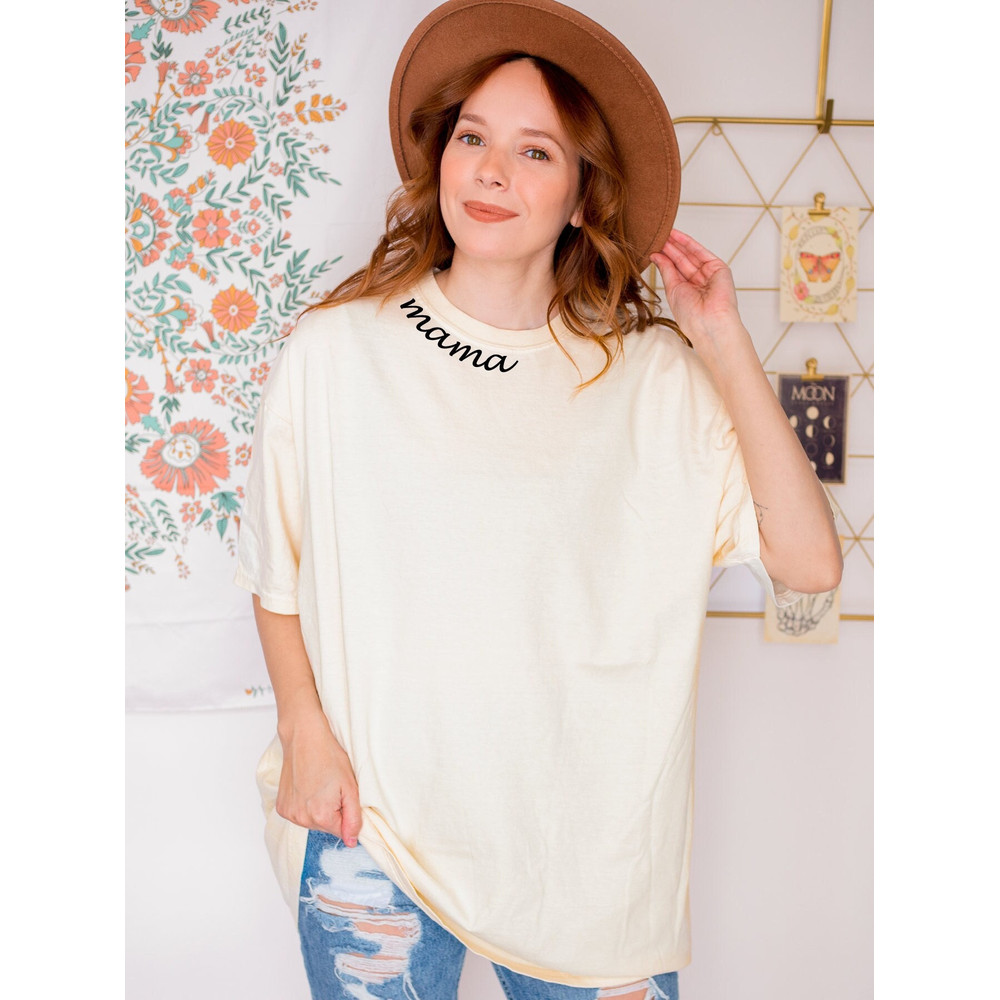 Minimalist Mama Shirt, Collar Shirt, Mother Birthday Gift, Comfort Colors Mom Shirt, A638.jpg