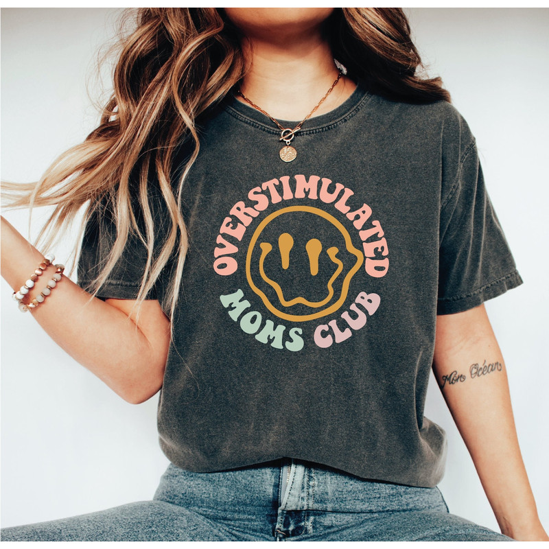 Overstimulated Moms Club Shirt, Cute Retro Tee for Moms, Mother's Day Tshirt, Stressed Mom Shirt, A383.jpg