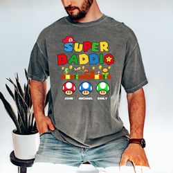personalized super daddio game shirt, custom name dad tshirt, fathers day daddio shirt, super dad gamer shirt, gift for