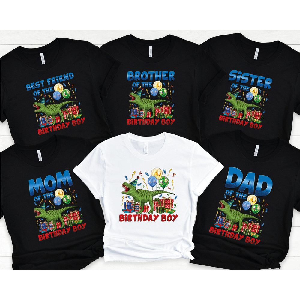 T-Rex Birthday Boy Family Matching Shirt, Dinosaur Birthday Shirts, Kids Birthday Party Gift, M324.jpg